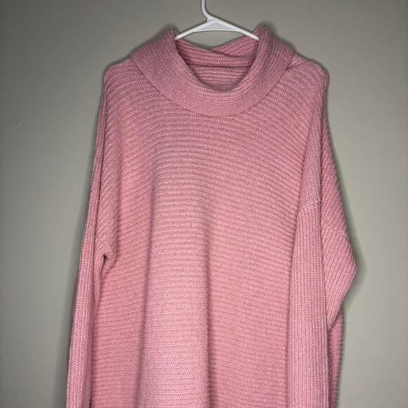 J Crew Pink turtleneck sweater oversized | Knit | Cableknit - Picture 2 of 5
